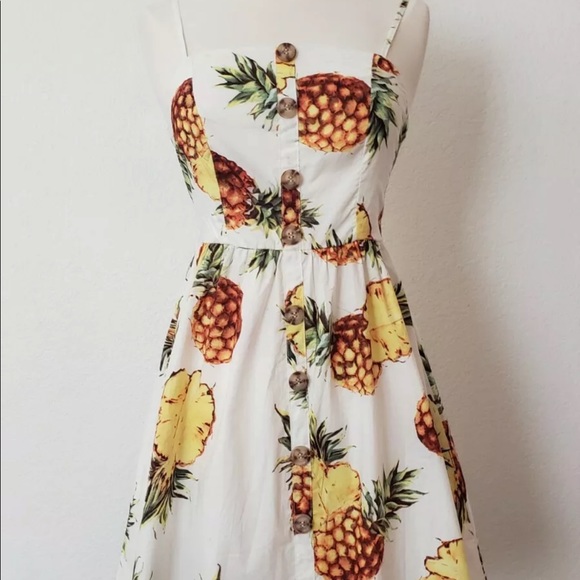 Anthropology size s pineapple  tropical dress - Picture 6 of 12